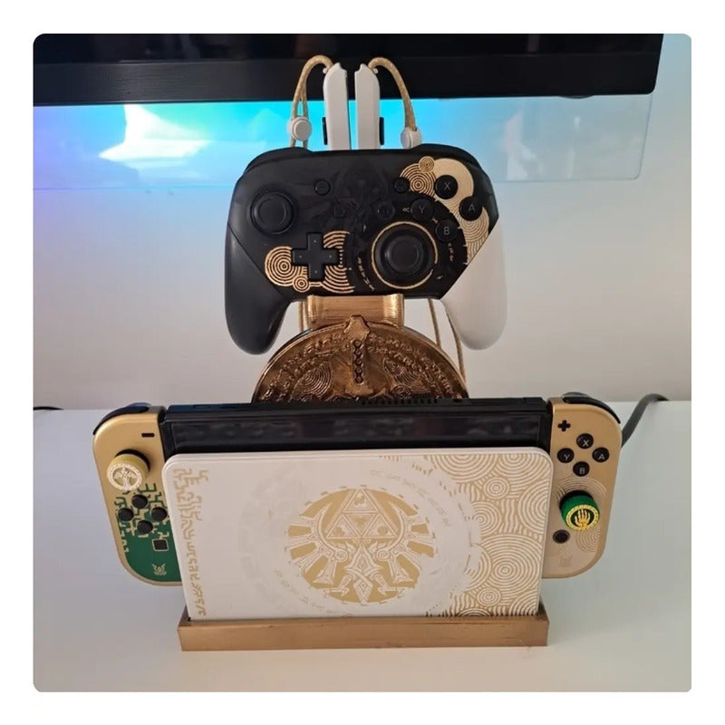 Soporte Control Nintendo Switch Consola Y Control Zelda