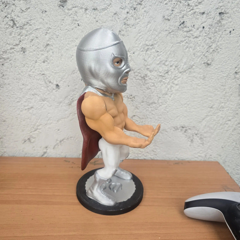 Soporte Control Play Xbox O Cel El Santo Lucha Libre Plateado