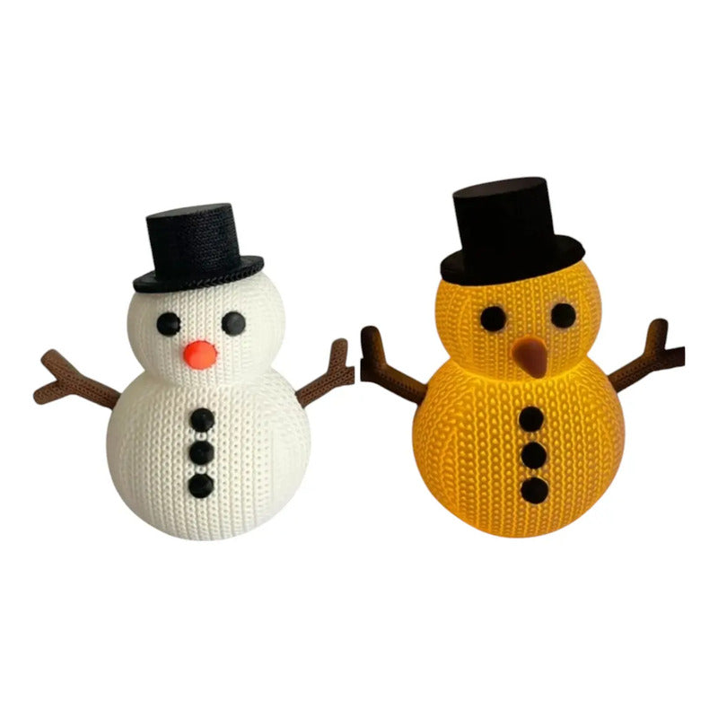 Figura Decorativa Para Navidad Hombre De Nieve Vela 4 Pack Blanco