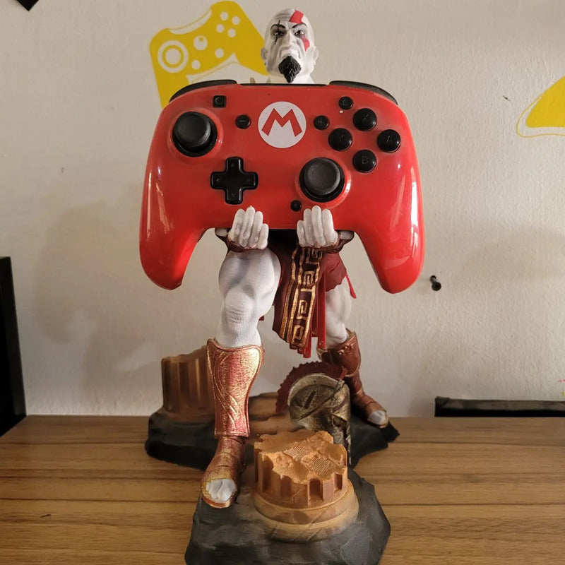 Soporte Para Mando O Celular De Kratos God Of War V3 Blanco, Rojo Y Dorado