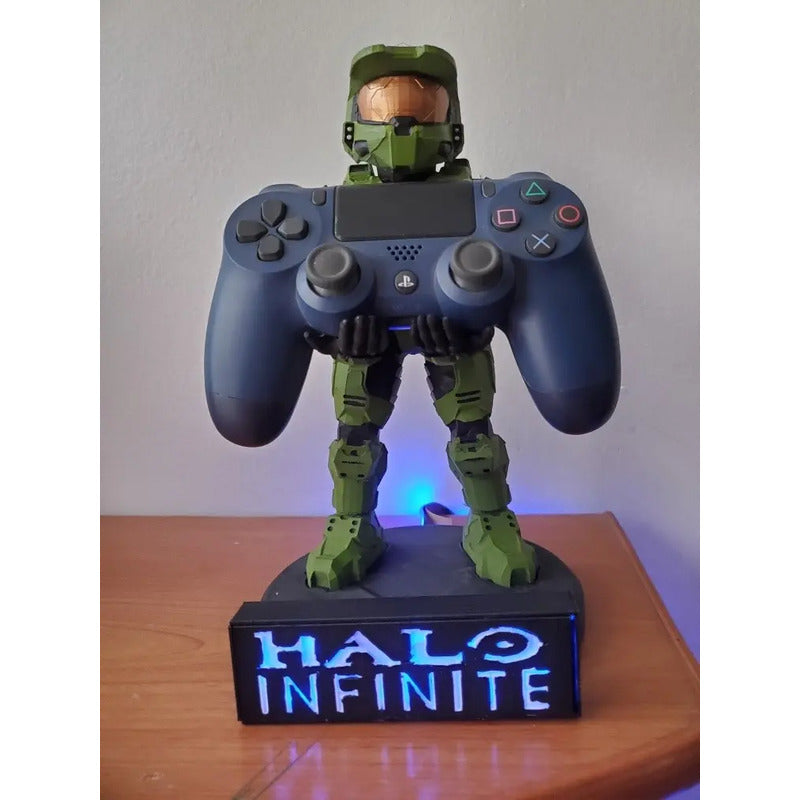 Soporte Control Xbox Play Halo Máster Chief Con Luces Led