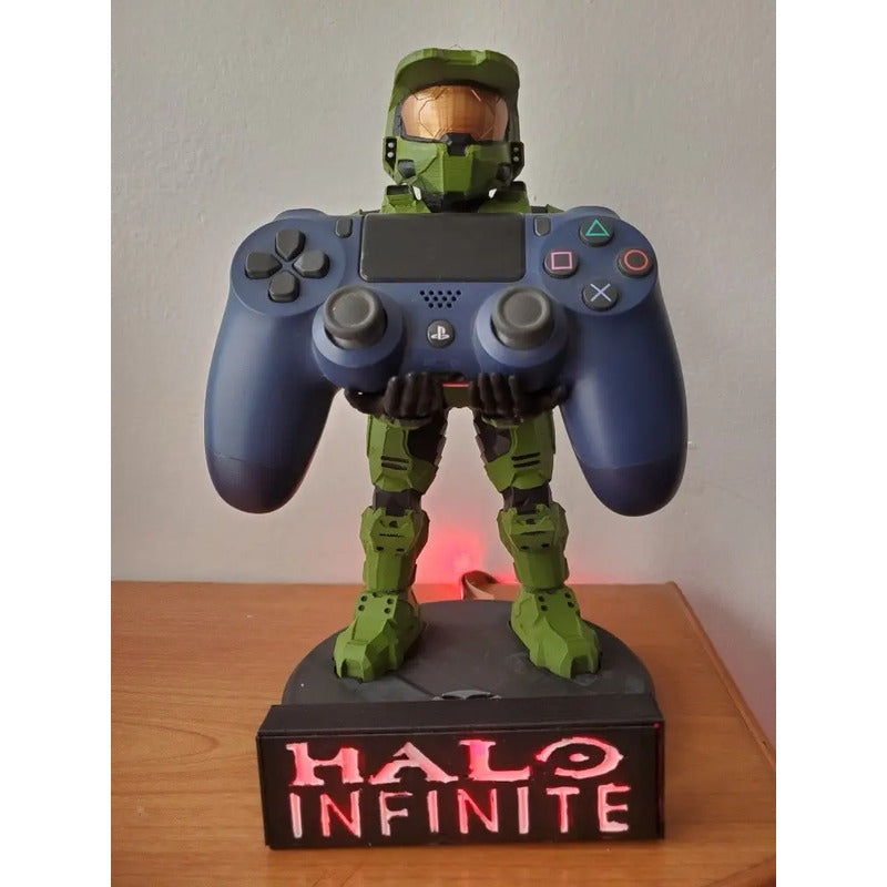 Soporte Control Xbox Play Halo Máster Chief Con Luces Led