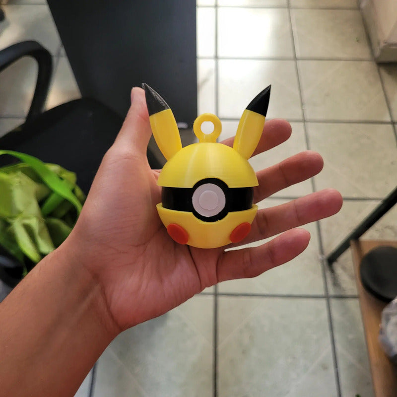 Esferas Árbol De Navidad Tipo Pokebola Pikachuu 6 Pack Amarillo Pokebola